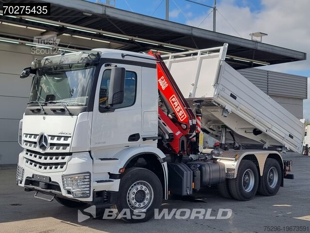 3 taraflı damper Mercedes Arocs 3348 6X4 Fassi F255A2.24 Kran Crane 9m3 3...
