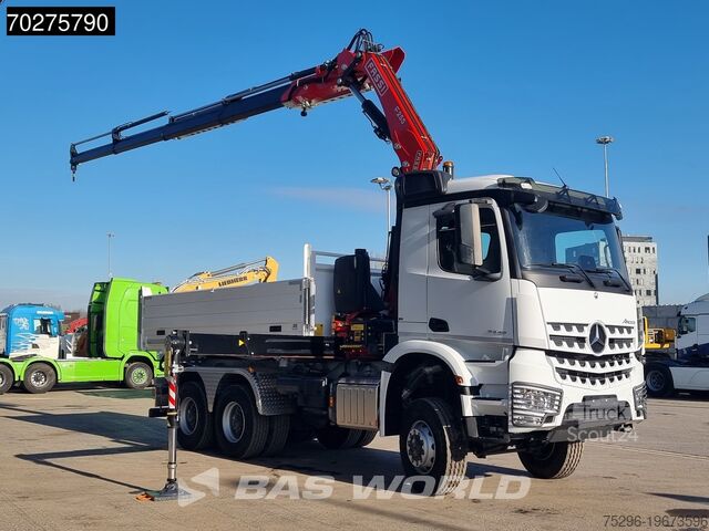 3-sidet tippelad Mercedes Arocs 3348 6X6 Full Steel Retarder Fassi 25T/M ...