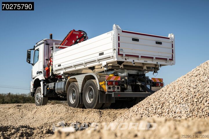 3-sidet tippelad Mercedes Arocs 3348 6X6 Full Steel Retarder Fassi 25T/M ...