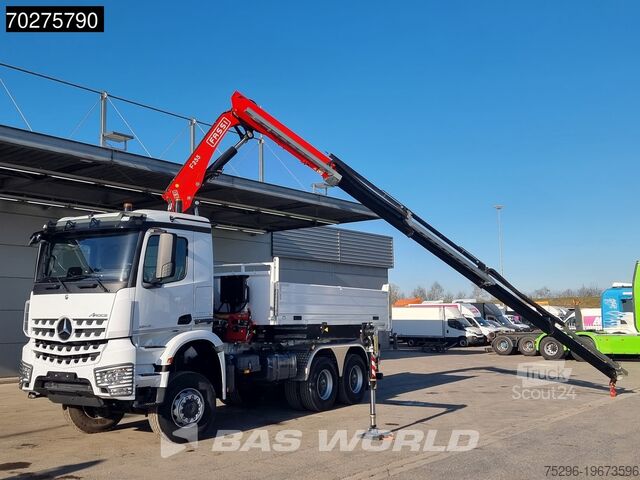 3-sidet tippelad Mercedes Arocs 3348 6X6 Full Steel Retarder Fassi 25T/M ...