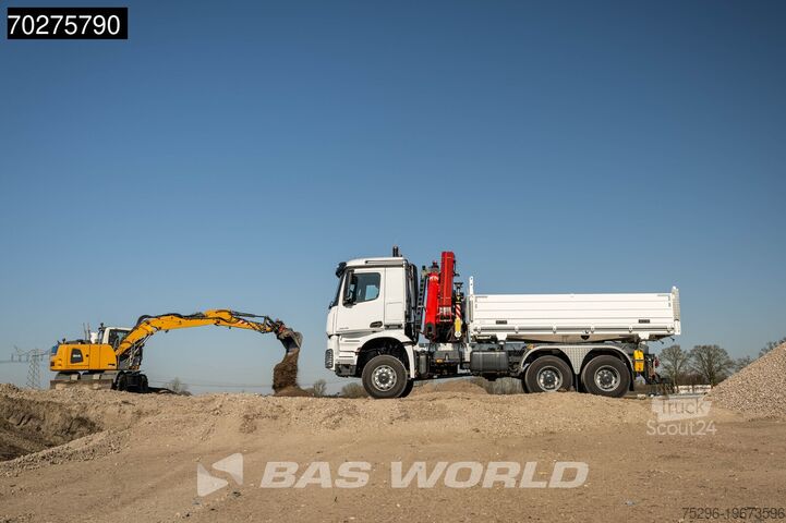 3-sidet tippelad Mercedes Arocs 3348 6X6 Full Steel Retarder Fassi 25T/M ...