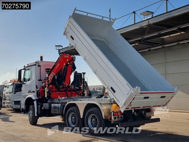 3-sidet tippelad Mercedes Arocs 3348 6X6 Full Steel Retarder Fassi 25T/M ...