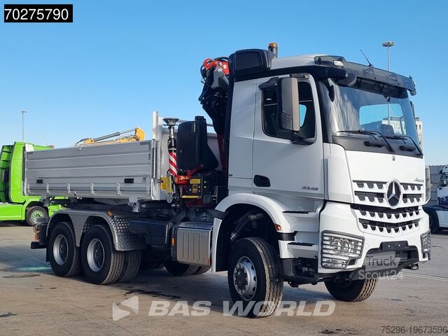 3-sidet tippelad Mercedes Arocs 3348 6X6 Full Steel Retarder Fassi 25T/M ...