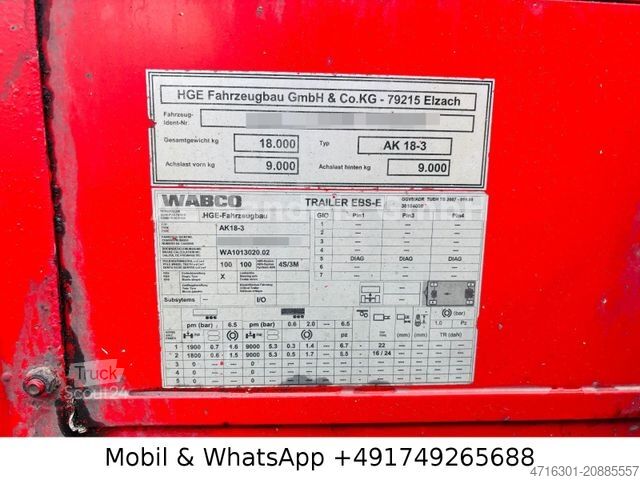 Tresidet tipphenger HGE AK18-3 3Side *41m³/Getreideschieber/Alcoa