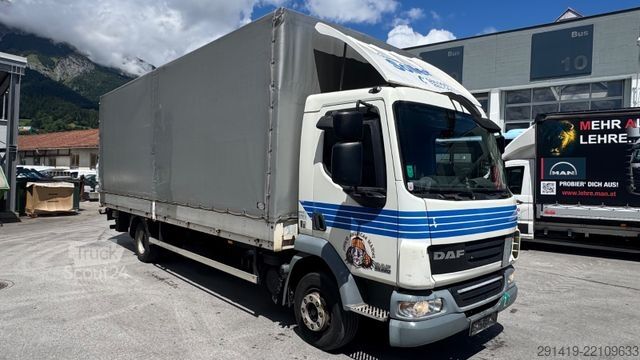 Φορτηγό πλατφόρμα με μουσαμά DAF LF45.220 4x2 Euro 4 Pritsche Plane Bj 2008
