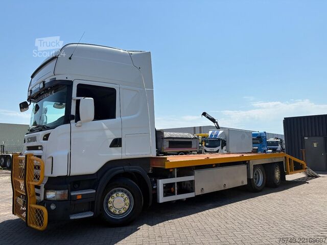 Camion de transport d'automobiles Scania R 480 6X2 + 3 PEDALS + STUURAS + EURO 5 + ALU O...