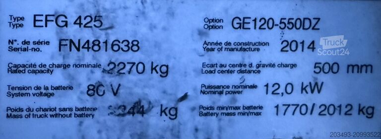 Forklift Jungheinrich EFG 425