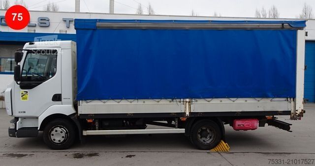 Camion plateau avec bâche RENAULT MIDLUM  220DXI  ENGINE DAMAGED D-CAB