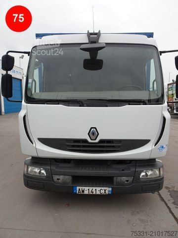 Camion plateau avec bâche RENAULT MIDLUM  220DXI  ENGINE DAMAGED D-CAB