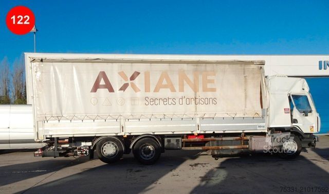 Camion plateau avec bâche RENAULT D 26 WIDE SLEEPER CAB GLOBAL CAB