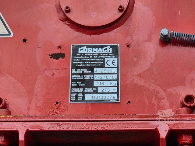 Gru montata su autocarro MAN TGS 35.360 8x4 BB Gormach 91000 TECH Funk