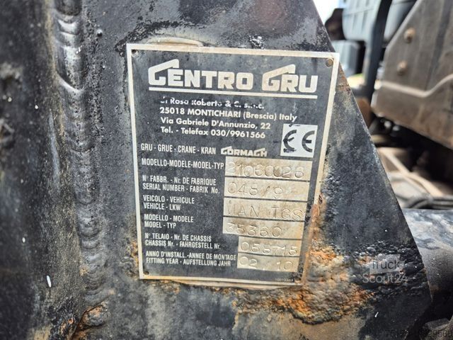 Gru montata su autocarro MAN TGS 35.360 8x4 BB Gormach 91000 TECH Funk