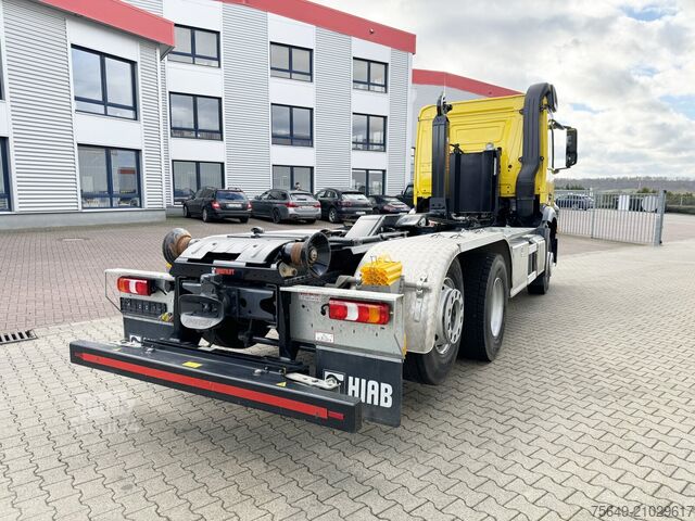 Camion benne à bras amovible Mercedes-Benz Arocs 2642 L 6x2 Arocs 2642 L 6x2/42, Liftachse, Hiab 21S56 bis 6.5m Container
