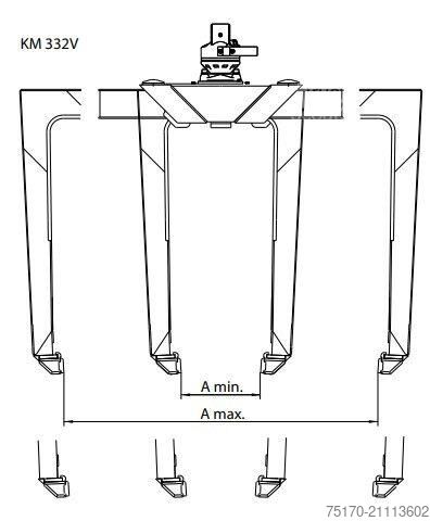 Inşaat makinesi Kinshofer Palettenzange / Zange KM 332 V - 1100
