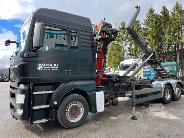 شاحنة قلابة قابلة للدحرجة MAN TGX 26.400 6X2 Retarder  Kran Epsilom 110Z