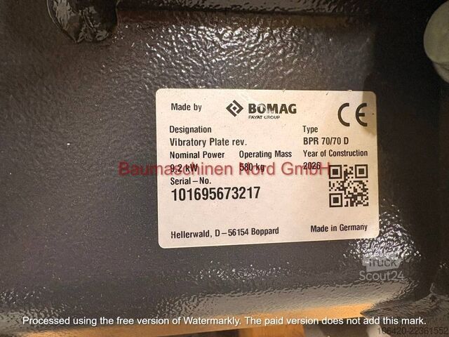 Tiivistäjä Bomag BPR 70/70 D NEU