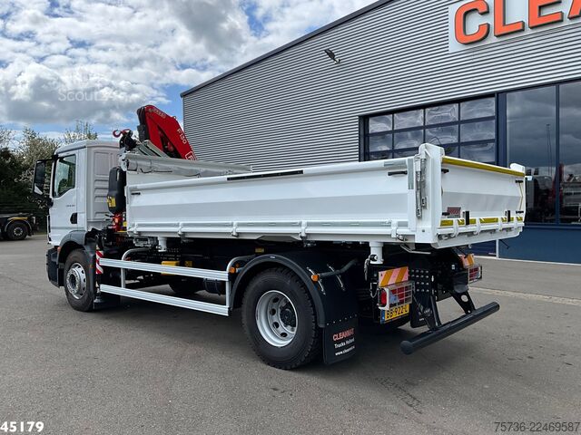 3-sānu pašizgāzējs MAN TGM 18.320 Euro 6 Fassi 13 Tonmeter laadkraan N...