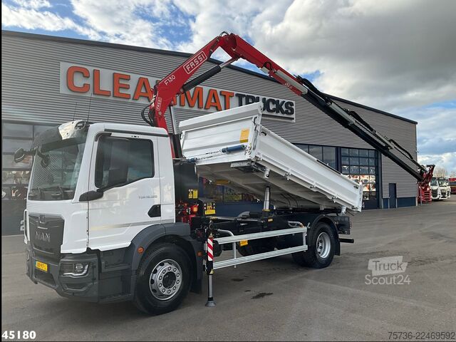 3-sānu pašizgāzējs MAN TGM 18.320 Euro 6 Fassi 13 Tonmeter laadkraan N...