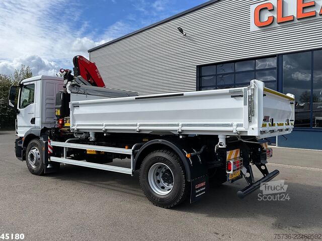 3-sānu pašizgāzējs MAN TGM 18.320 Euro 6 Fassi 13 Tonmeter laadkraan N...