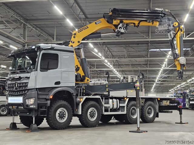 Laadplatform Mercedes-Benz AROCS 3253 8x8 / 65 t/m CRANE + JIB + WINCH / K...