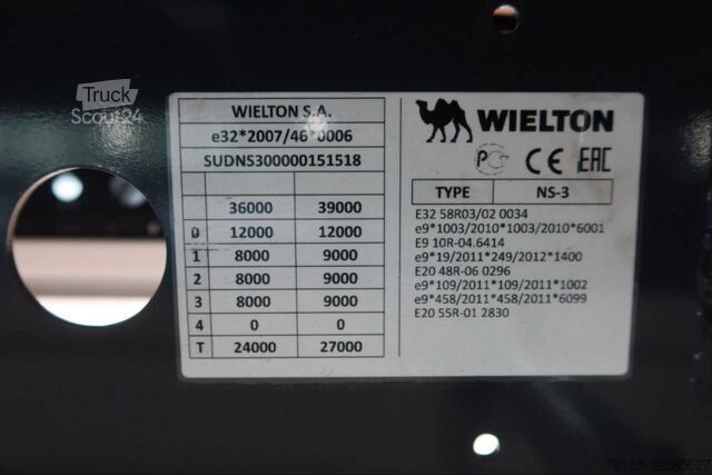 Mala Wielton 3 Asser. Gesloten met Dhollandia klep 2500 kg L...