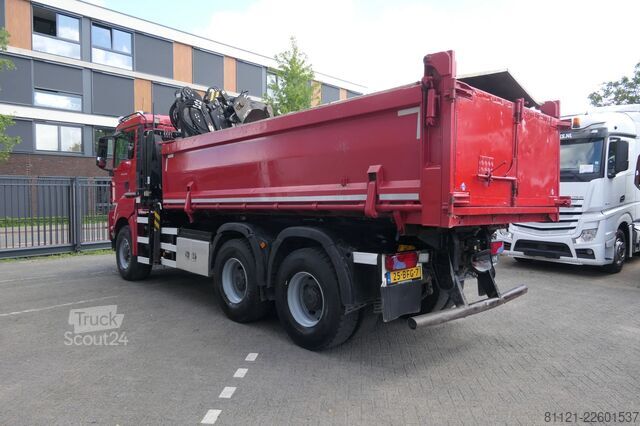 Tipper med kran MAN TGS 26.480 | 6X6 | 2 Side Tipper + Hydraulic du...