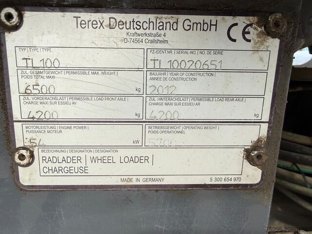 Erhvervskøretøj Terex TL 100 Klappschaufel Palettengabel 8.642 h