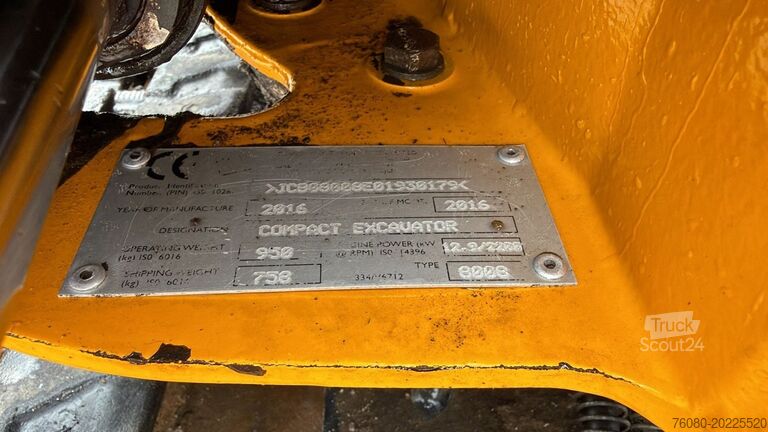 Mini escavatore JCB 8008 (BE MACHINE / TOP CONDITION / 1898 H)
