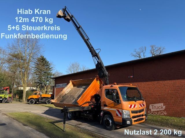 Benne tri-benne FUSO Canter 7C18 3 S-Kipper /Hiab 055 12m 500 kg