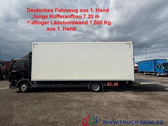 Camion caisson MAN TGL 12.250 Koffer 7.20m Ladebordwand1.5t. 1.Hand