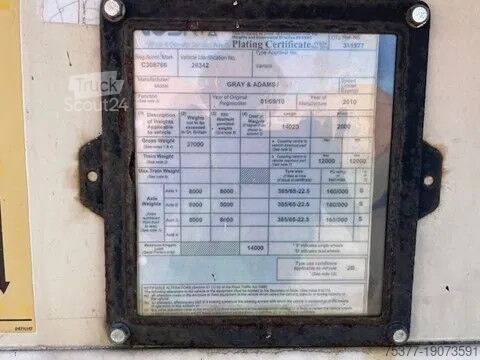 Refrigerated/freezer transport Gray and Adams Frigo/carrier Vector 1850 MT,Multitemp,BPW asse...