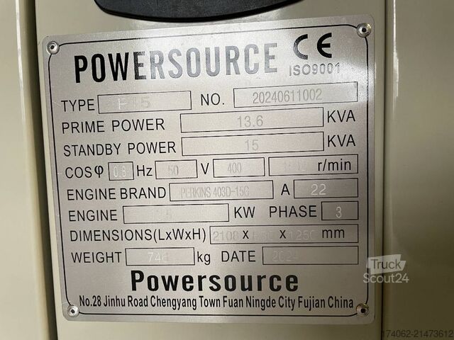 Aggregato Perkins 403D-15 - 15 kVA Generator - DPX-19800