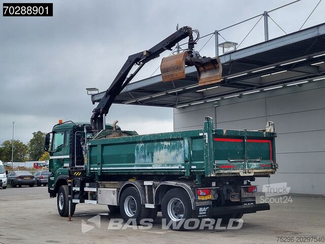 Camião basculante com grua MAN TGS 33.440 TGS 6X6 NL-Truck 12m3 Jansen Tipper ...