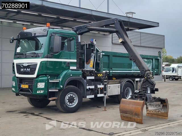 Camião basculante com grua MAN TGS 33.440 TGS 6X6 NL-Truck 12m3 Jansen Tipper ...