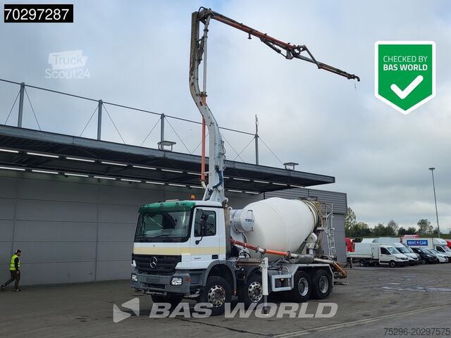 Pompe à béton Mercedes Actros 3241 8X4 7m3 Mecbo Mixer Big-Axle Steels...