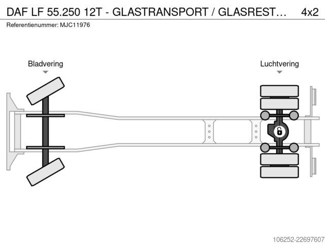 Přepravník skla DAF LF 55.250 12T - GLASTRANSPORT / GLASRESTEEL - A...