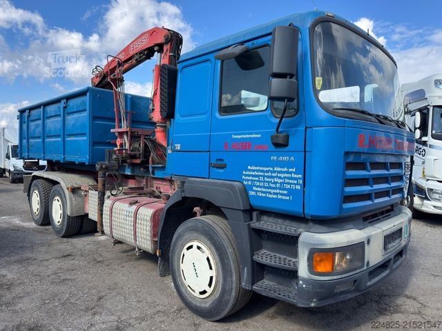 Tovornjak s kavljem za kontejnerje MAN STEYR 33S41 ABROLLCONTAINER+KRAN FASSI+CONTAINER