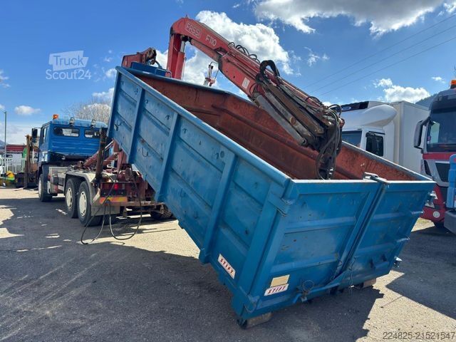 Tovornjak s kavljem za kontejnerje MAN STEYR 33S41 ABROLLCONTAINER+KRAN FASSI+CONTAINER