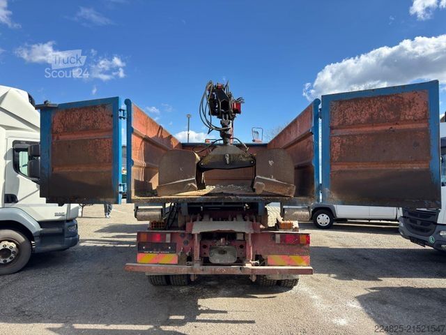 Tovornjak s kavljem za kontejnerje MAN STEYR 33S41 ABROLLCONTAINER+KRAN FASSI+CONTAINER