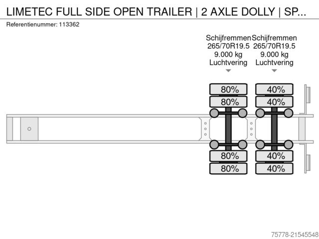 Transport objętościowy LIMETEC FULL SIDE OPEN TRAILER | 2 AXLE DOLLY | SPECIAL