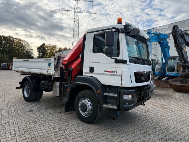 Camion ribaltabile trilaterale MAN TGM 18.320 Kipper+Kran Palfinger PK14501 SLD
