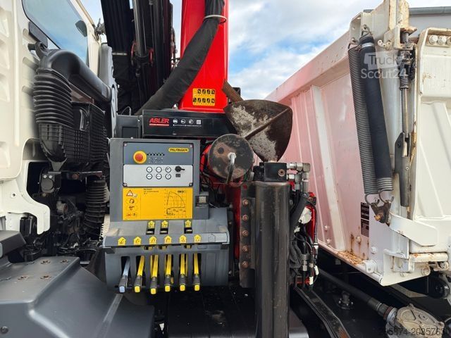 Camion ribaltabile trilaterale MAN TGM 18.320 Kipper+Kran Palfinger PK14501 SLD