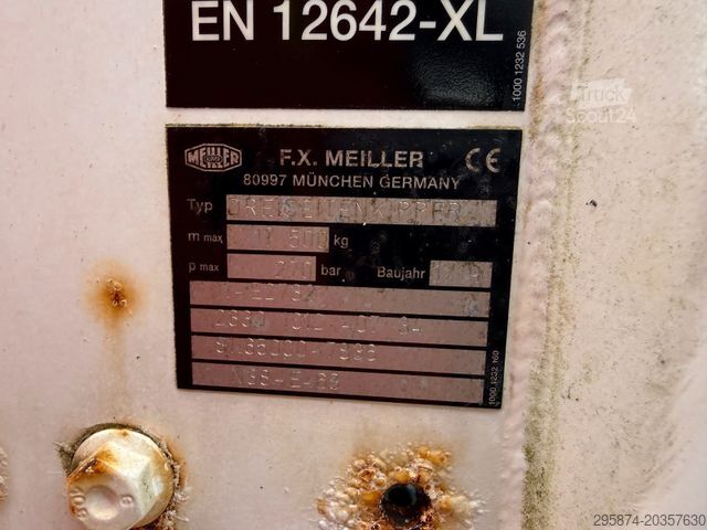 Camion ribaltabile trilaterale MAN TGM 18.320 Kipper+Kran Palfinger PK14501 SLD
