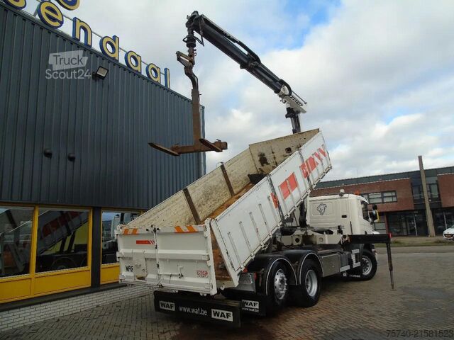 Kraanwagen Scania P360 6X2 + HMF 1420 K2 + REMOTE + TIPPER + EURO 5