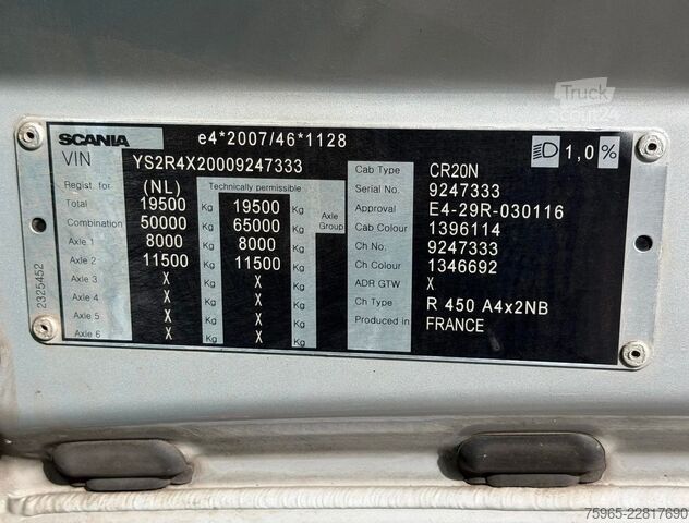 Standard trekkvogn SCANIA R450 EURO 6 FULL AIR RETARDER 2x TANKS HOLLAND-T