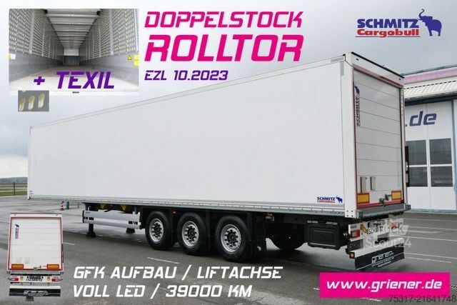 Semi-remorque fourgon SCHMITZ CARGOBULL SBO 24/ROLLTOR DOPPELSTOCK / TEXTIL / LIFT /GFK