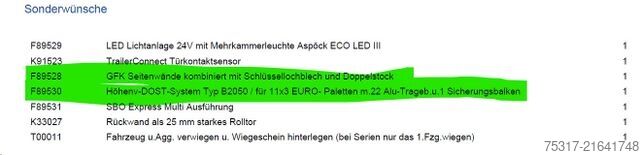 Semi-remorque fourgon SCHMITZ CARGOBULL SBO 24/ROLLTOR DOPPELSTOCK / TEXTIL / LIFT /GFK