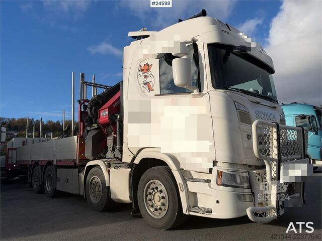 Camion-grue Scania R500 8x2 Crane truck – HMF 7020 with jib and winch