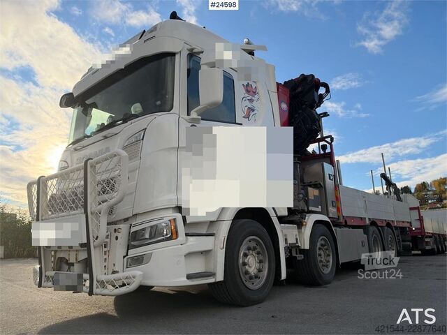 Žeriavové vozidlo Scania R500 8x2 Crane truck – HMF 7020 with jib and winch