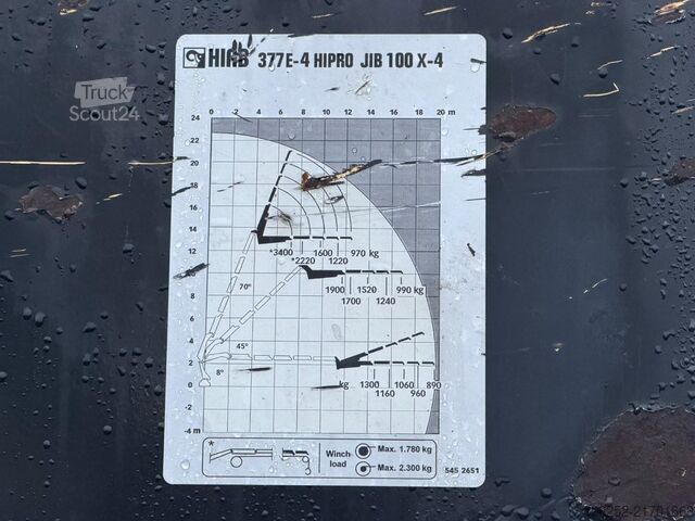 Plateforme de chargement ouverte Scania R490 8x4 PRITSCHE + KRAN HIAB 377 E-4 HIPRO + J...